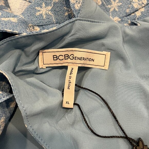 BCBGeneration TOP Large or XL Flutter Strap Bow Tie Crop Color Eyelet Party New - Picture 12 of 15